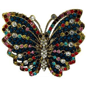 The Princess Amanda Collection Butterfly Brooch Fashion Jewelry Pin Rhinestone
